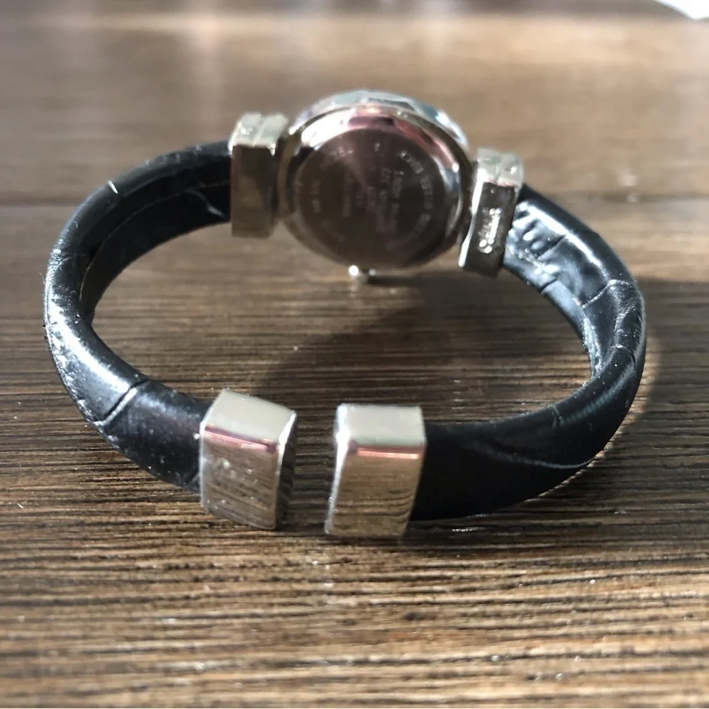 Vintage black cuff bracelet watch